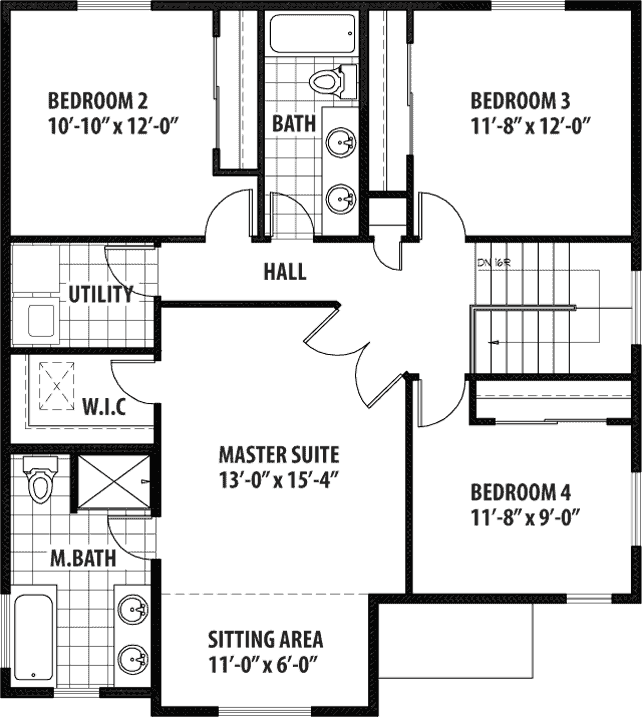 Upper/Second Floor Plan:36-114