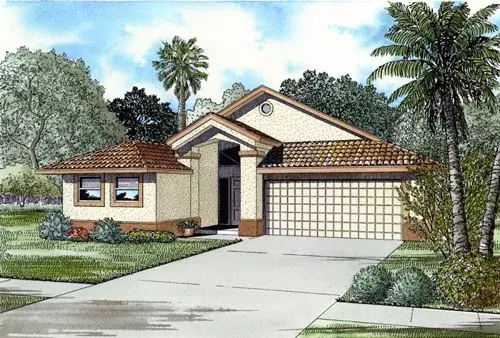 Florida house plans 37-120 - front exterior, 1,924 sq ft, 4 bed, 3 bath house plans | Monster House Plans
