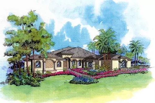 Mediterranean house plans 37-127 - front exterior, 4,253 sq ft, 4 bed, 4 bath house plans | Monster House Plans
