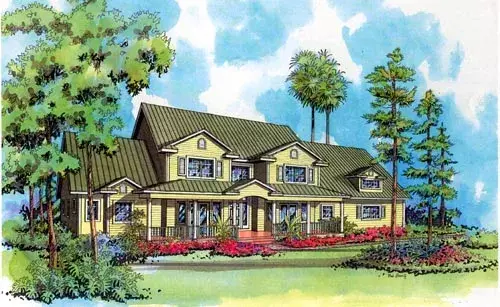 Country house plans 37-144 - front exterior, 3,715 sq ft, 4 bed, 3 bath house plans | Monster House Plans