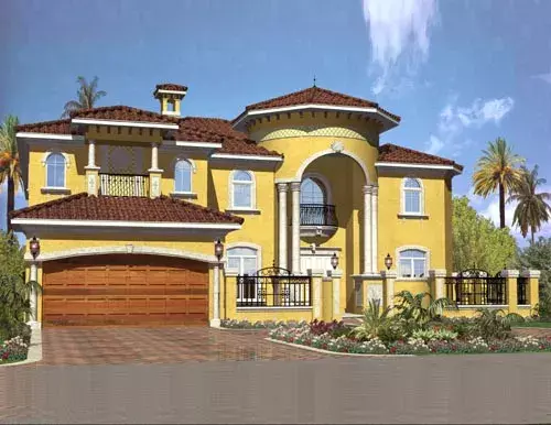 Italian house plans 37-171 - front exterior, 5,445 sq ft, 6 bed, 5 bath house plans | Monster House Plans