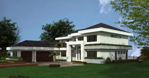 Contemporary house plans 37-173 - front exterior, 5,555 sq ft, 5 bed, 3 bath house plans | Monster House Plans