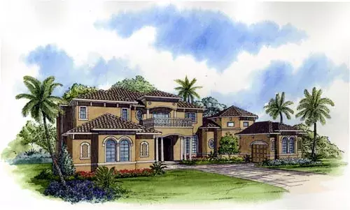 Mediterranean house plans 37-175 - front exterior, 5,604 sq ft, 4 bed, 4 bath house plans | Monster House Plans