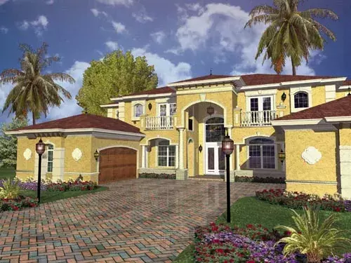 Mediterranean house plans 37-179 - front exterior, 5,754 sq ft, 5 bed, 4 bath house plans | Monster House Plans