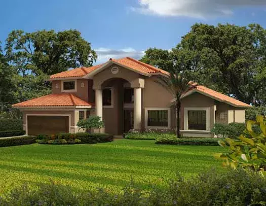 Florida house plans 37-227 - front exterior, 2,861 sq ft, 4 bed, 3 bath house plans | Monster House Plans