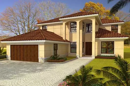 Florida house plans 37-231 - front exterior, 3,303 sq ft, 5 bed, 3 bath house plans | Monster House Plans