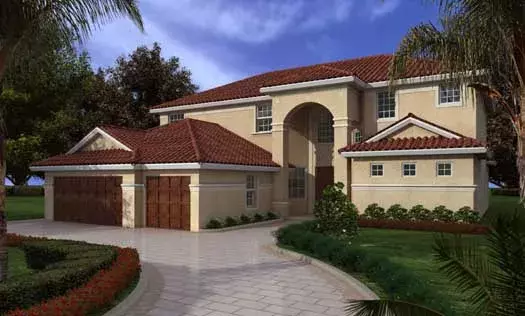 Florida house plans 37-235 - front exterior, 4,047 sq ft, 6 bed, 4 bath house plans | Monster House Plans