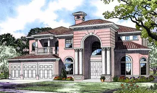Mediterranean house plans 37-236 - front exterior, 4,289 sq ft, 4 bed, 4 bath house plans | Monster House Plans