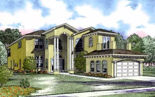 Mediterranean house plans 37-238 - front exterior, 4,718 sq ft, 5 bed, 5 bath house plans | Monster House Plans