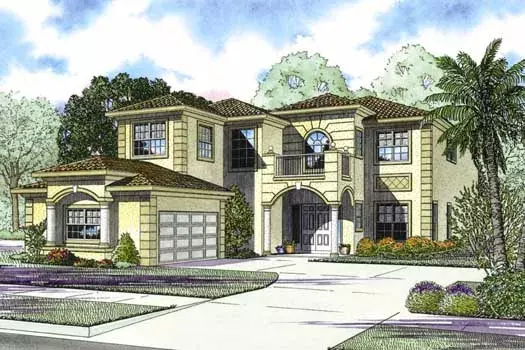 Mediterranean house plans 37-239 - front exterior, 4,731 sq ft, 5 bed, 5 bath house plans | Monster House Plans