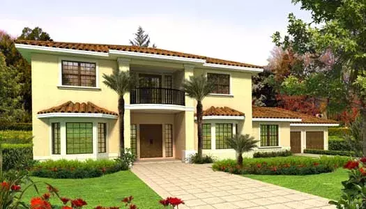 Florida house plans 37-241 - front exterior, 4,883 sq ft, 6 bed, 7 bath house plans | Monster House Plans