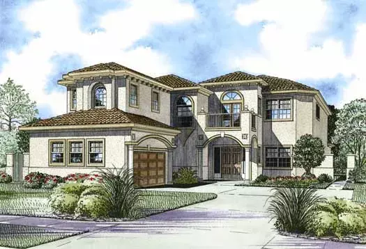 Mediterranean house plans 37-246 - front exterior, 5,281 sq ft, 6 bed, 6 bath house plans | Monster House Plans