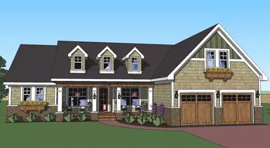 Country house plans 38-501 - front exterior, 1,897 sq ft, 3 bed, 2 bath house plans | Monster House Plans