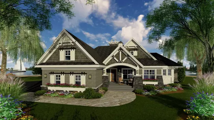Craftsman house plans 38-510 - front exterior, 1,971 sq ft, 3 bed, 2 bath house plans | Monster House Plans