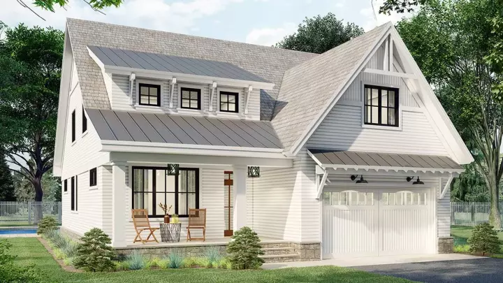 Modern Farmhouse house plans 38-558 - front exterior, 2,456 sq ft, 3 bed, 2 bath house plans | Monster House Plans