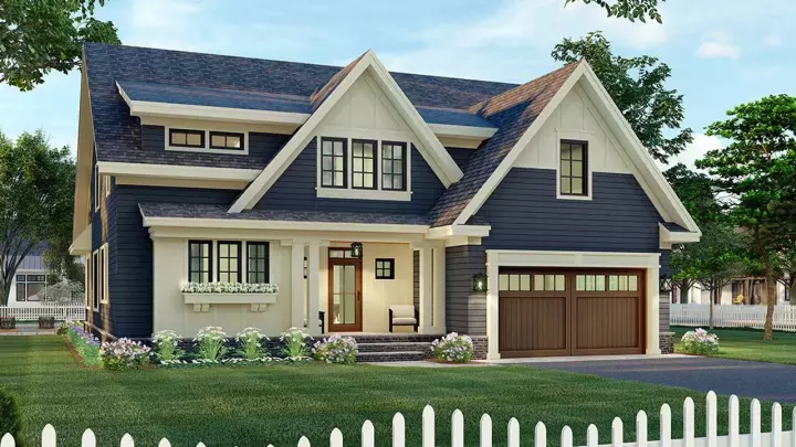 Modern Farmhouse house plans 38-565 - front exterior, 2,801 sq ft, 3 bed, 2 bath house plans | Monster House Plans