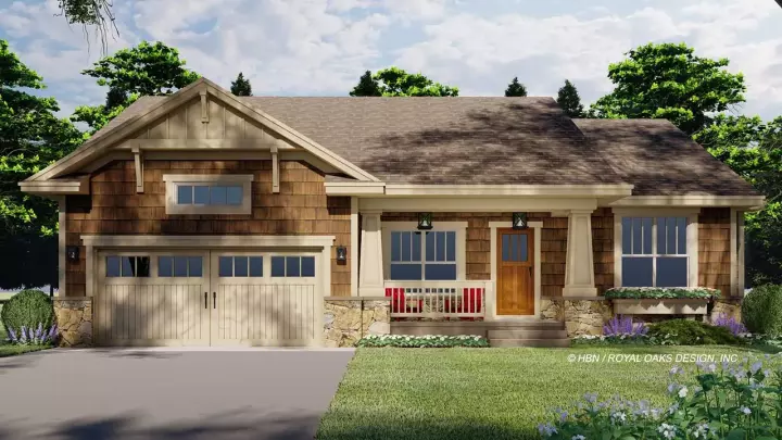 Craftsman house plans 38-569 - front exterior, 1,673 sq ft, 3 bed, 2 bath house plans | Monster House Plans