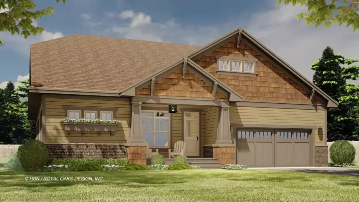 Craftsman house plans 38-578 - front exterior, 2,001 sq ft, 3 bed, 2 bath house plans | Monster House Plans