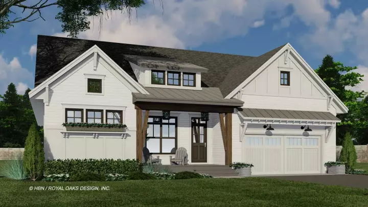 Modern Farmhouse house plans 38-579 - front exterior, 2,001 sq ft, 3 bed, 2 bath house plans | Monster House Plans
