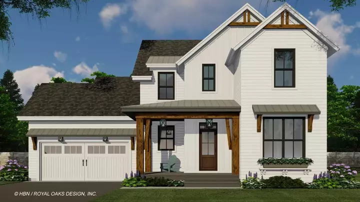 Modern Farmhouse house plans 38-588 - front exterior, 1,973 sq ft, 3 bed, 2 bath house plans | Monster House Plans