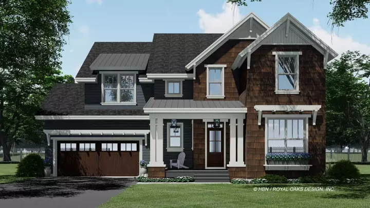 Craftsman house plans 38-590 - front exterior, 2,317 sq ft, 4 bed, 3 bath house plans | Monster House Plans