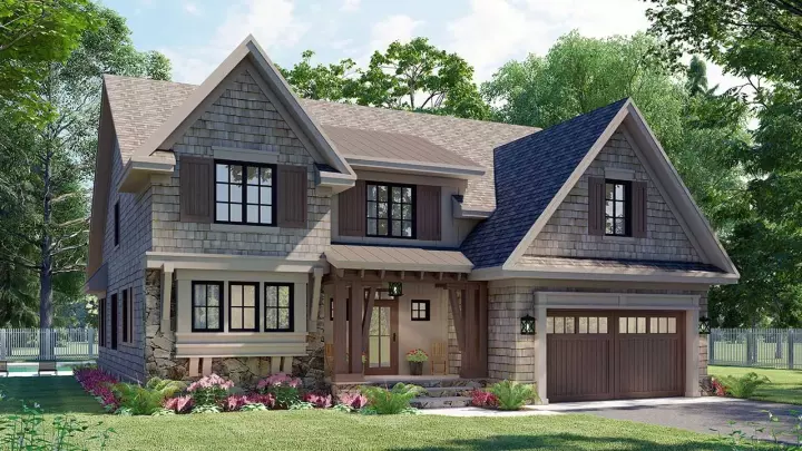 Country house plans 38-607 - front exterior, 2,697 sq ft, 3 bed, 2 bath house plans | Monster House Plans