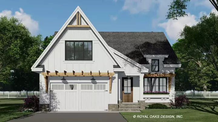 Modern Farmhouse house plans 38-612 - front exterior, 2,240 sq ft, 3 bed, 3 bath house plans | Monster House Plans