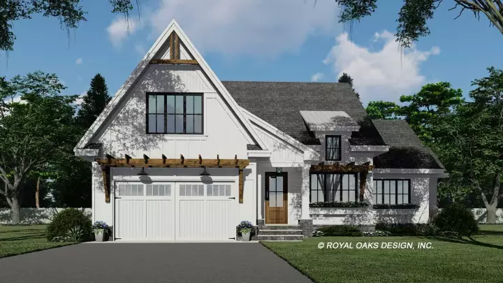Modern Farmhouse house plans 38-613 - front exterior, 2,248 sq ft, 3 bed, 3 bath house plans | Monster House Plans