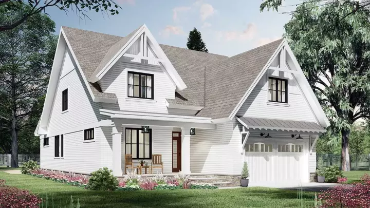 Modern Farmhouse house plans 38-615 - front exterior, 2,578 sq ft, 3 bed, 3 bath house plans | Monster House Plans