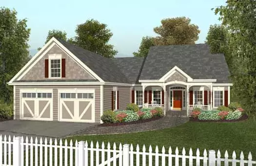 Southern house plans 4-122 - front exterior, 1,496 sq ft, 3 bed, 2 bath house plans | Monster House Plans