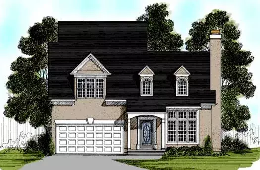Traditional house plans 4-125 - front exterior, 1,526 sq ft, 3 bed, 3 bath house plans | Monster House Plans