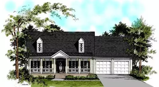 Country house plans 4-141 - front exterior, 1,747 sq ft, 3 bed, 2 bath house plans | Monster House Plans