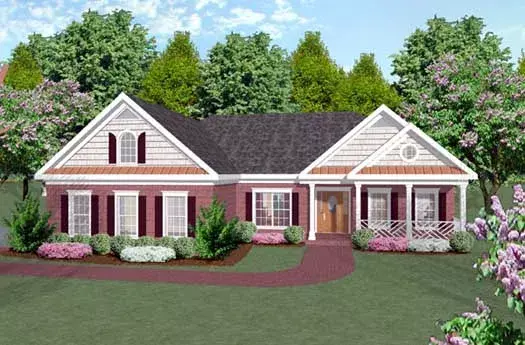Traditional house plans 4-145 - front exterior, 1,787 sq ft, 3 bed, 2 bath house plans | Monster House Plans