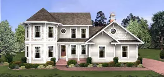 Shingle house plans 4-150 - front exterior, 1,897 sq ft, 4 bed, 3 bath house plans | Monster House Plans