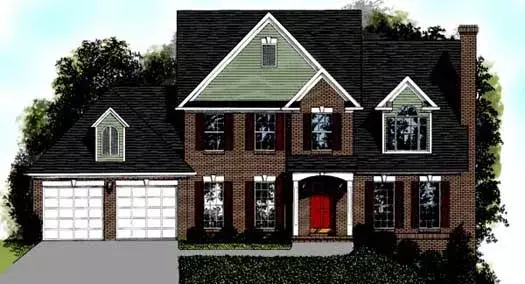 Traditional house plans 4-153 - front exterior, 1,980 sq ft, 4 bed, 3 bath house plans | Monster House Plans