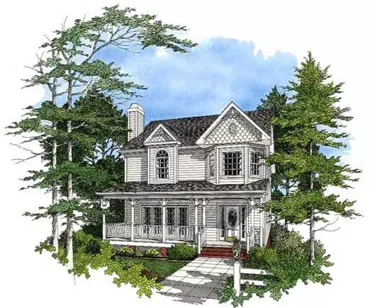 Country house plans 4-155 - front exterior, 1,985 sq ft, 3 bed, 2 bath house plans | Monster House Plans