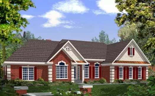 Southern house plans 4-178 - front exterior, 2,187 sq ft, 4 bed, 2 bath house plans | Monster House Plans
