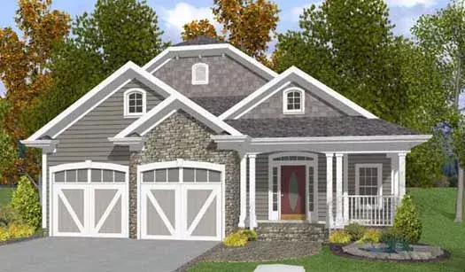 Country house plans 4-189 - front exterior, 2,296 sq ft, 3 bed, 3 bath house plans | Monster House Plans