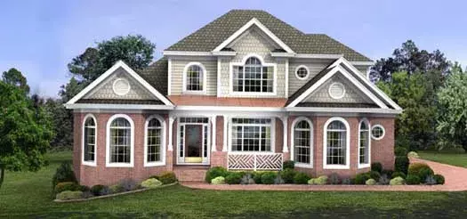 Traditional house plans 4-198 - front exterior, 2,470 sq ft, 4 bed, 4 bath house plans | Monster House Plans