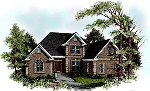 Traditional house plans 4-207 - front exterior, 2,601 sq ft, 4 bed, 3 bath house plans | Monster House Plans