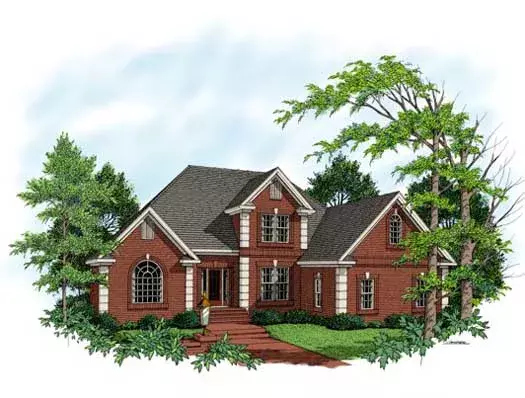 Traditional house plans 4-208 - front exterior, 2,653 sq ft, 3 bed, 3 bath house plans | Monster House Plans