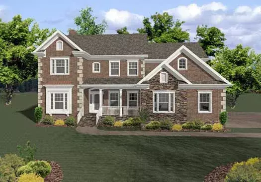 Traditional house plans 4-214 - front exterior, 2,698 sq ft, 4 bed, 4 bath house plans | Monster House Plans