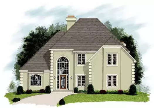 European house plans 4-215 - front exterior, 3,032 sq ft, 3 bed, 2 bath house plans | Monster House Plans