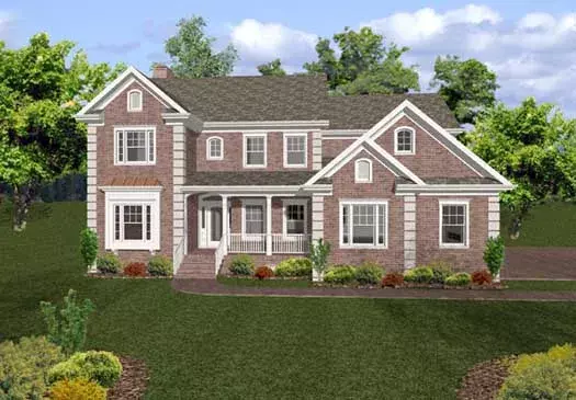 European house plans 4-216 - front exterior, 2,760 sq ft, 4 bed, 4 bath house plans | Monster House Plans