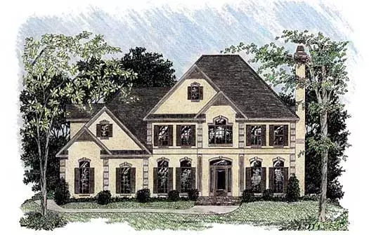 Traditional house plans 4-218 - front exterior, 2,897 sq ft, 4 bed, 3 bath house plans | Monster House Plans