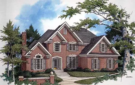 Traditional house plans 4-219 - front exterior, 2,954 sq ft, 4 bed, 3 bath house plans | Monster House Plans