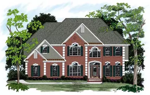 Traditional house plans 4-223 - front exterior, 3,012 sq ft, 4 bed, 4 bath house plans | Monster House Plans