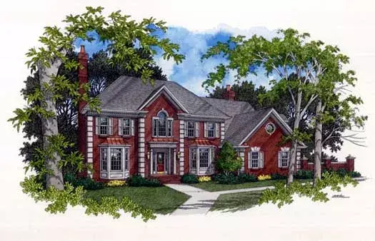 European house plans 4-235 - front exterior, 3,431 sq ft, 4 bed, 3 bath house plans | Monster House Plans