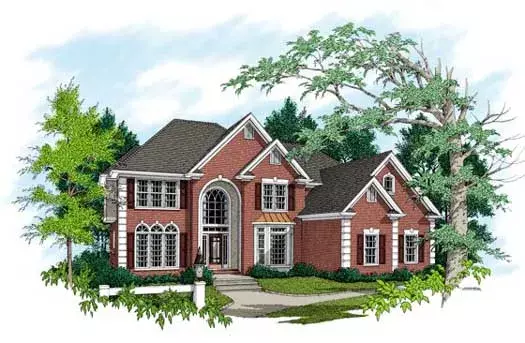 Traditional house plans 4-238 - front exterior, 3,500 sq ft, 5 bed, 4 bath house plans | Monster House Plans