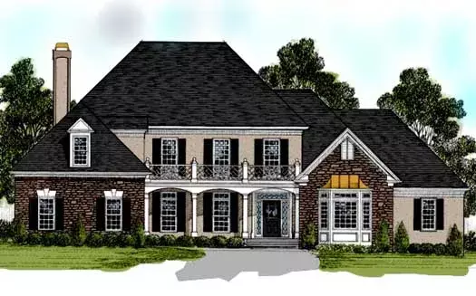 Southern house plans 4-242 - front exterior, 3,642 sq ft, 4 bed, 4 bath house plans | Monster House Plans